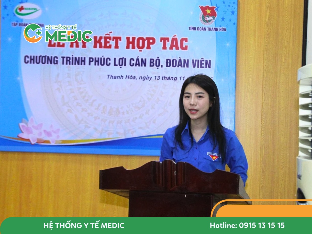 Đồng chí Lê Ngọc Ánh - Bí thư Tỉnh đoàn Thanh Hóa phát biểu tại buổi lễ