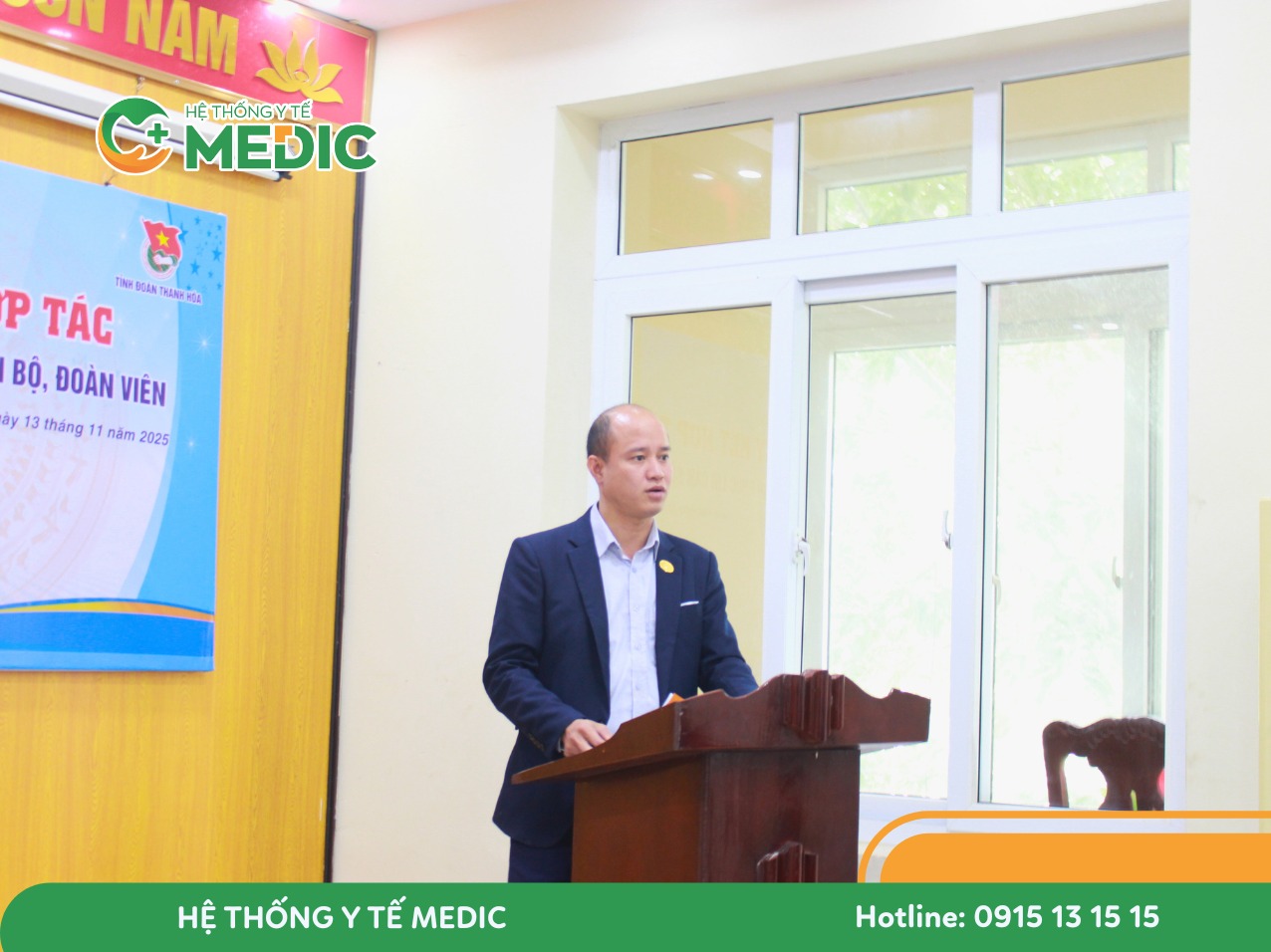 Ông Nguyễn Trung Kiên - Giám đốc Hệ thống Y tế Medic phát biểu tại buổi lễ