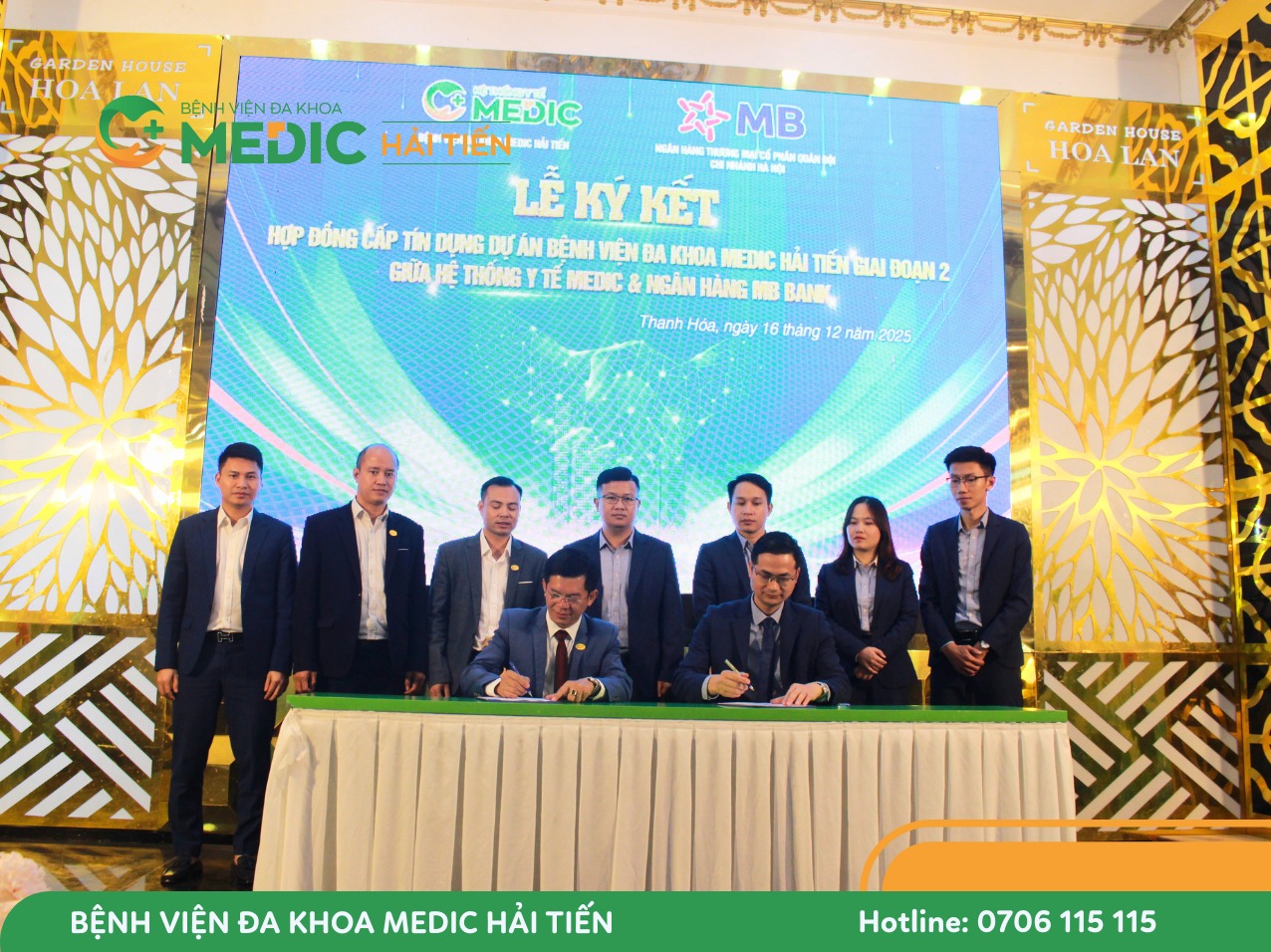Lễ ký kết hợp đồng cấp tín dụng giữa MB Hà Nội và Bệnh viện Đa khoa Medic Hải Tiến cho dự án giai đoạn