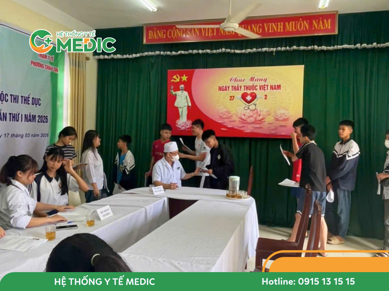 2. Học sinh Phường Châu Sơn được kiểm tra sức khỏe tổng quát nhằm đảm bảo điều kiện thi đấu an toàn