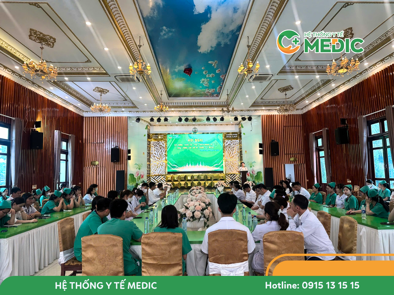 Toàn cảnh hội nghị xây dựng và phát triển nhân lực y tế chất lượng cao tại Hệ thống Y tế Medic.