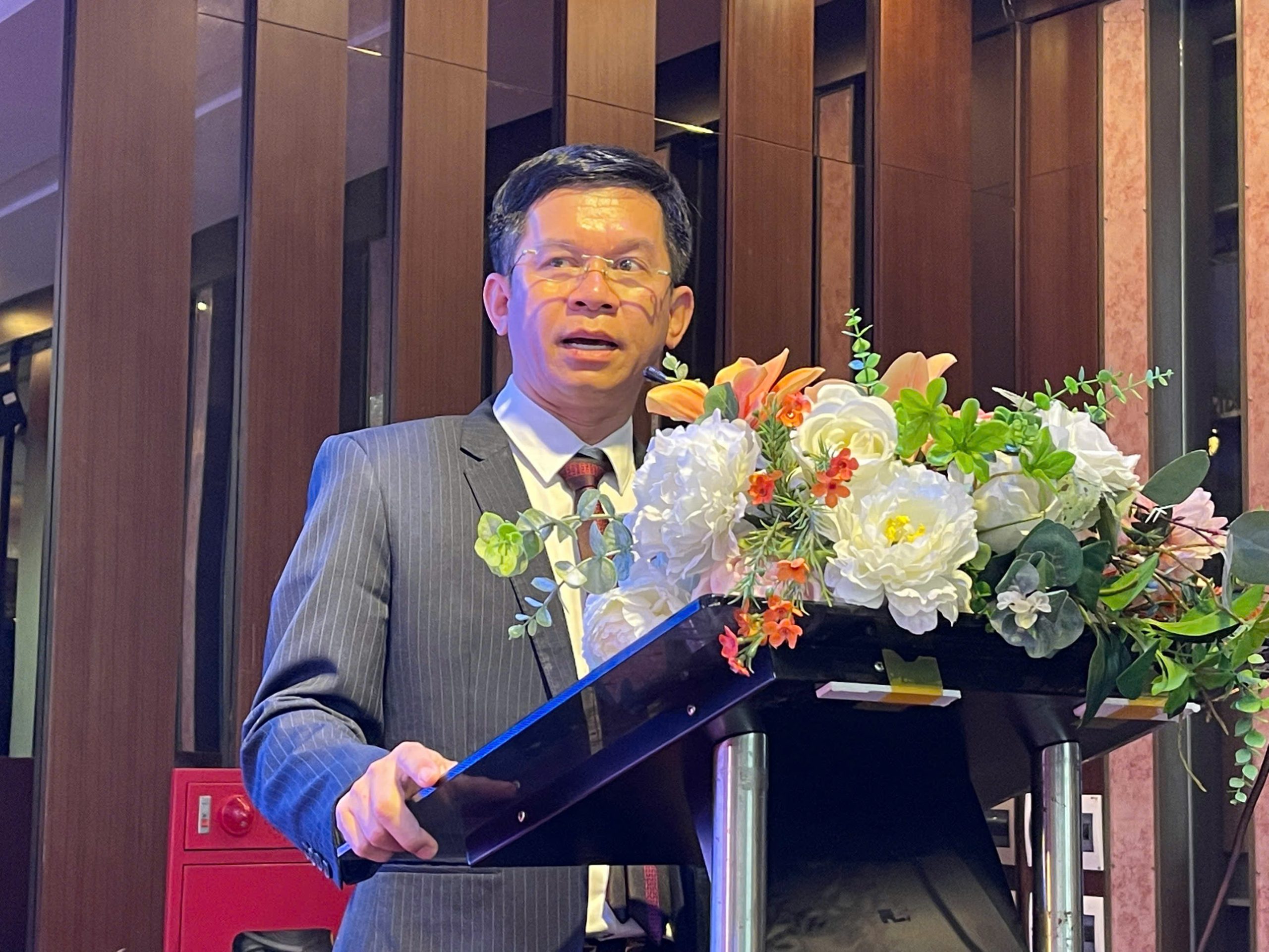 Ông Nguyễn Thế Hùng phát biểu tại lễ đón nhận quyết định trở thành thành viên Quỹ VC International Club.