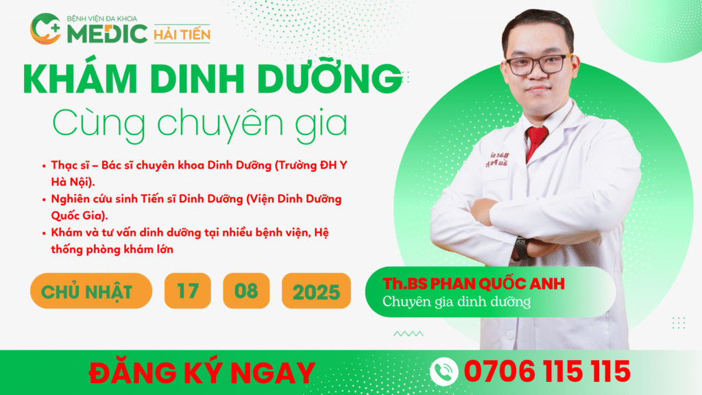 Ths.Bs Phan Quốc Anh - Chuyên gia dinh dưỡng sẽ trực tiếp thăm khám và tư vấn tại Bệnh viện Đa khoa Medic Hải Tiến