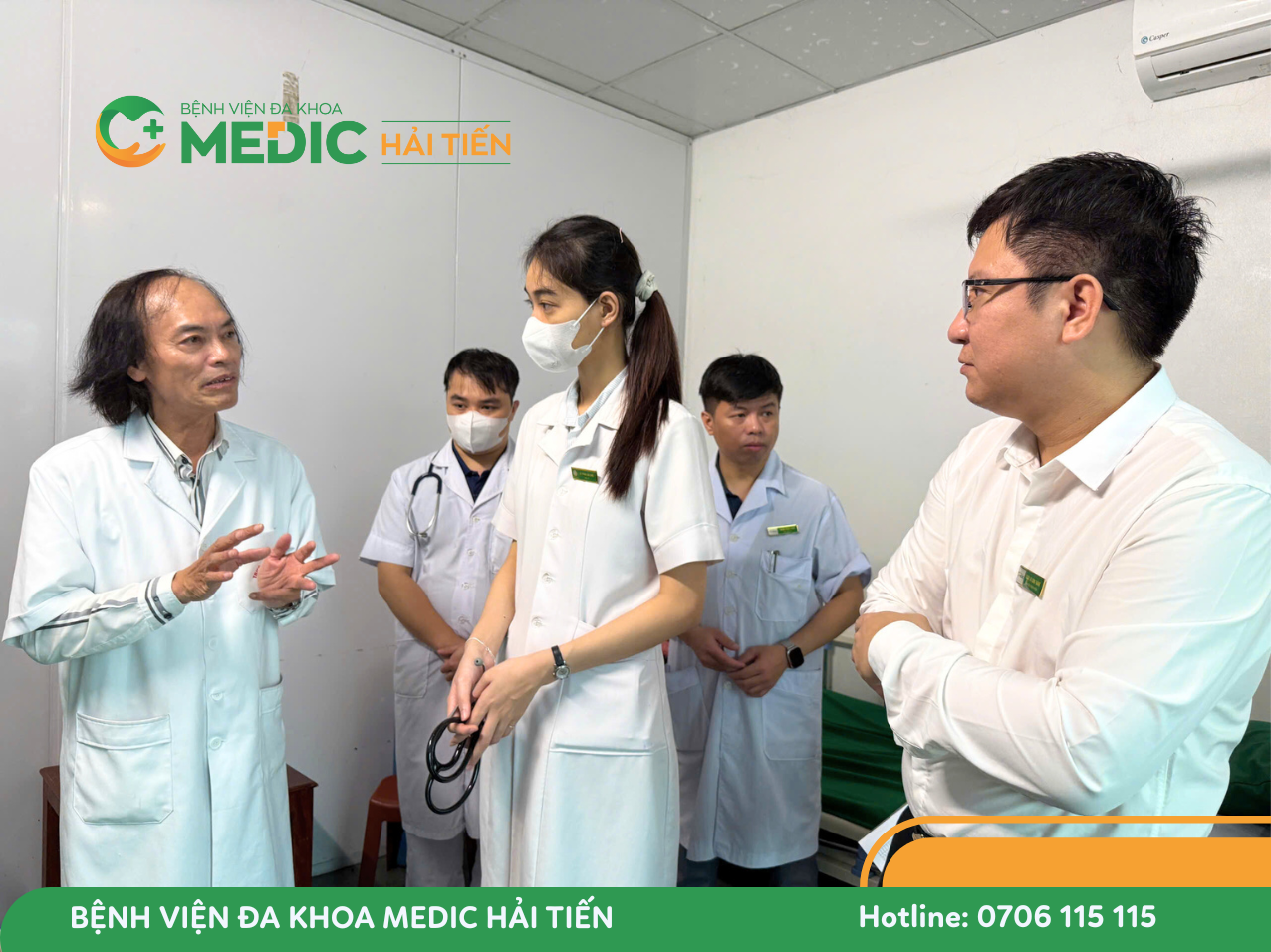 GS TS TTUT Nguyễn Tiến Dũng trao đổi chuyên môn với đội ngũ bác sĩ khoa nhi Bệnh viện ĐK Medic Hải Tiến